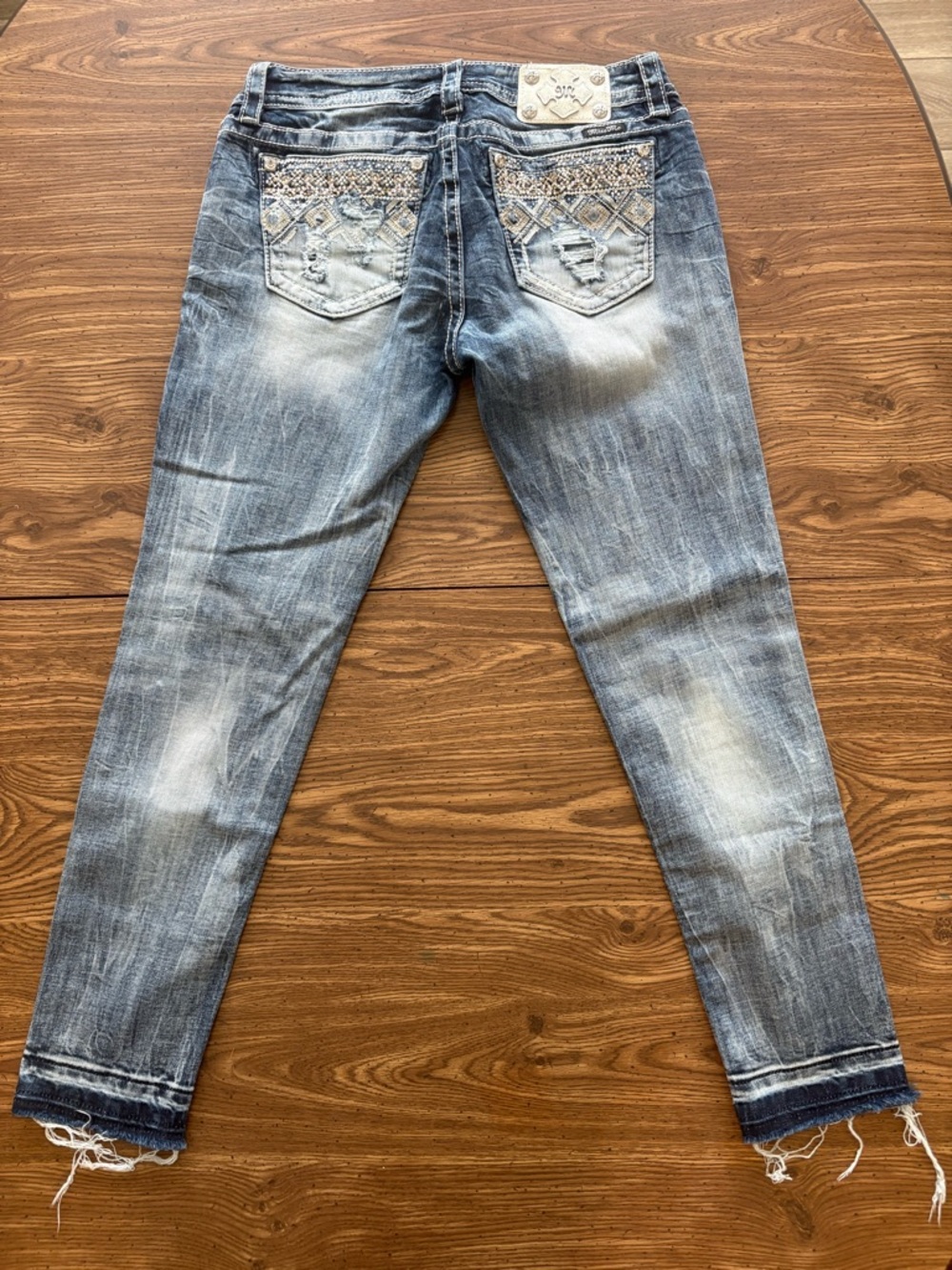Miss Me Distressed Medium Blue Denim Jeans - Picture 2 of 13